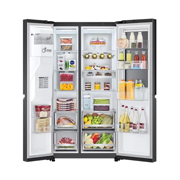 LG 22 Cu Ft Side by Side Refrigerator GR X267CQES ThinQ 02