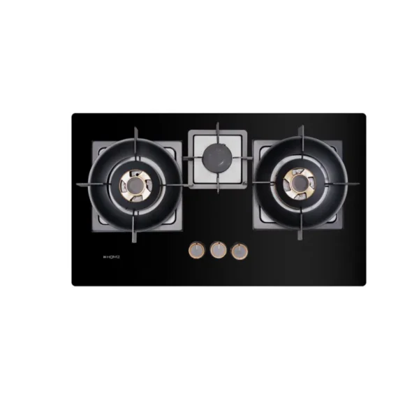 Homz Gas Kitchen Hob 3 Burners Glass Top HMZ 7603BRG