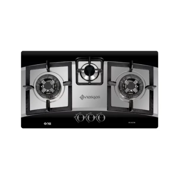 Nasgas Kitchen Hob 3 Burners Stainless Steel DG 932 BK