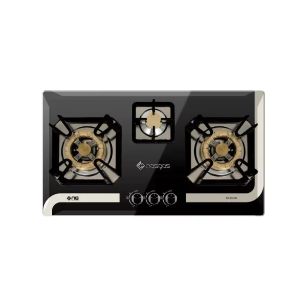 Nasgas Kitchen Hob 3 Burners Stainless Steel DG 933 BK