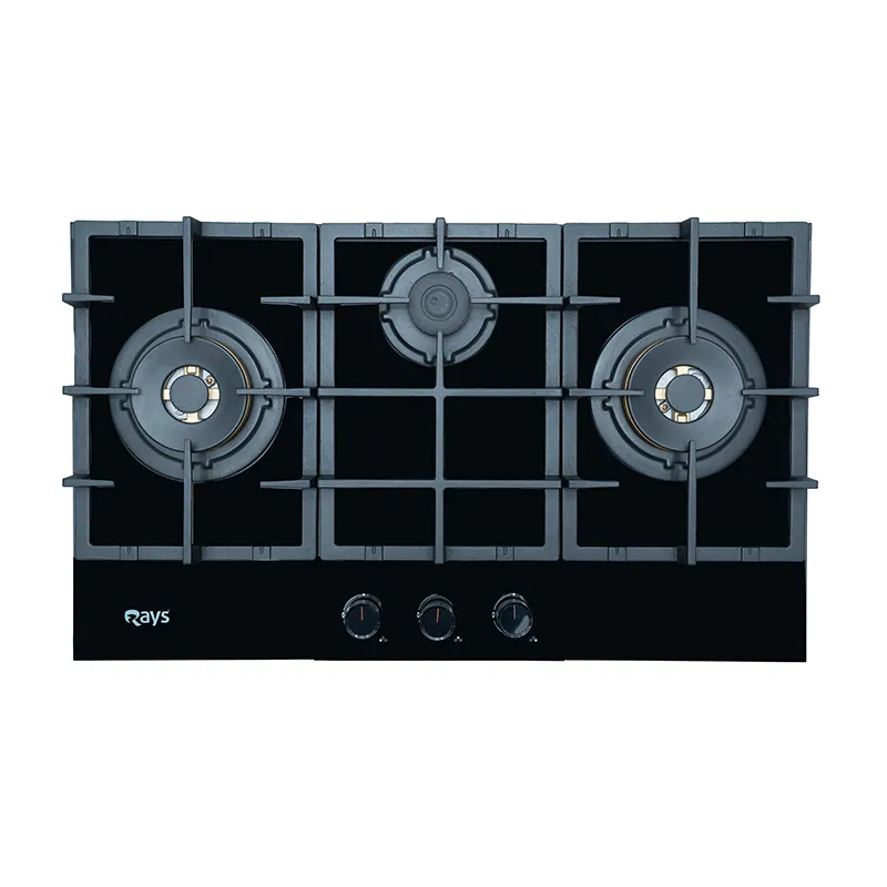 Rays 3 Burner Glass Top Gas Kitchen Hob RGH-9030-GAT Rays 3 Burner Glass Top Gas Kitchen Hob RGH-9030-GAT